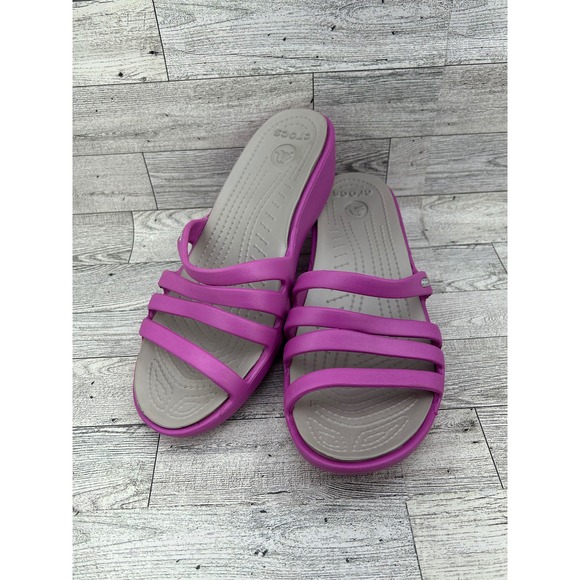 CROCS Shoes - Crocs Kadee II‎ Slide Wedge Sandals Fuchsia Women's Size 8